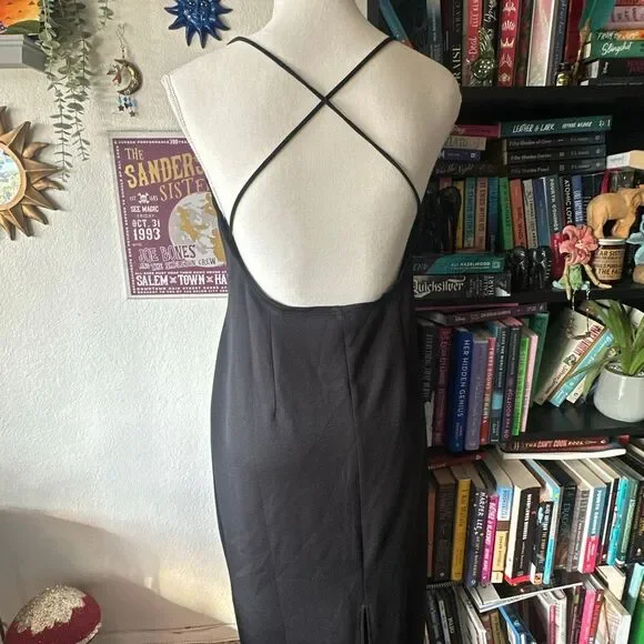Asos Size 10 Black cross back Maxi Dress NWT - Picture 6 of 7